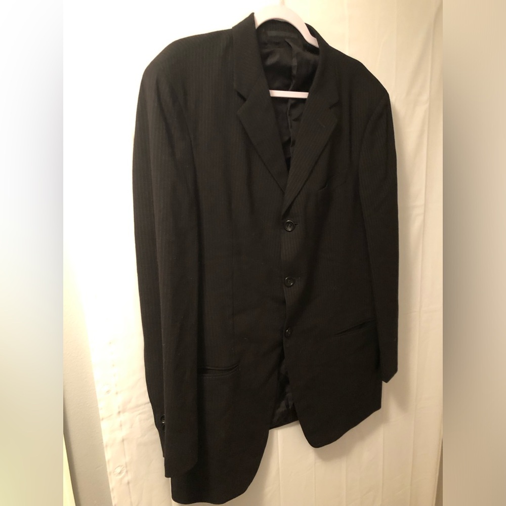 Armani Collezioni  Virgin Wool Blend Jacket Blazer Men's Sz 40 Charcoal, clean